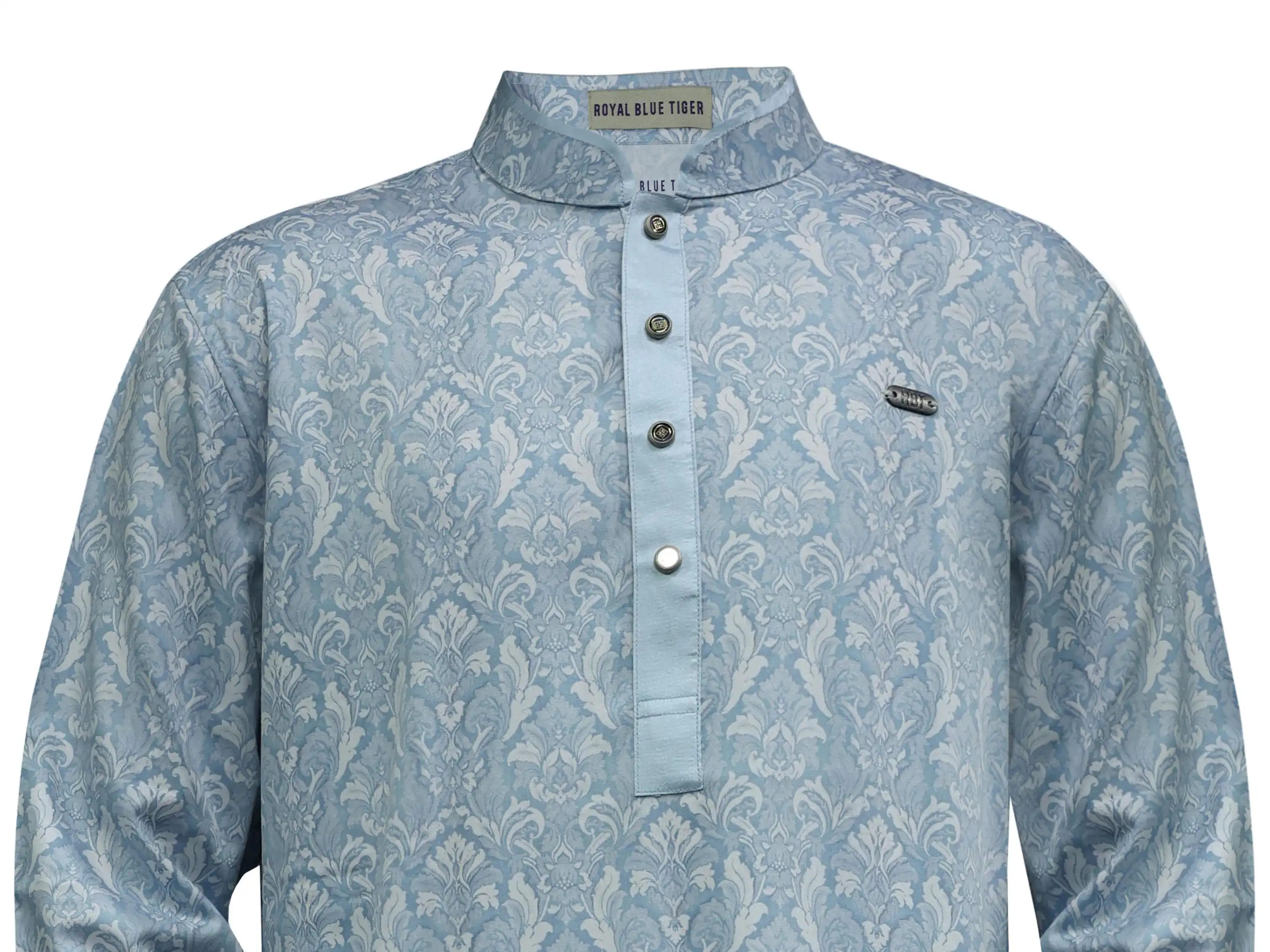 CHINA PRINT SKY BLUE PREMIUM PANJABI image 2