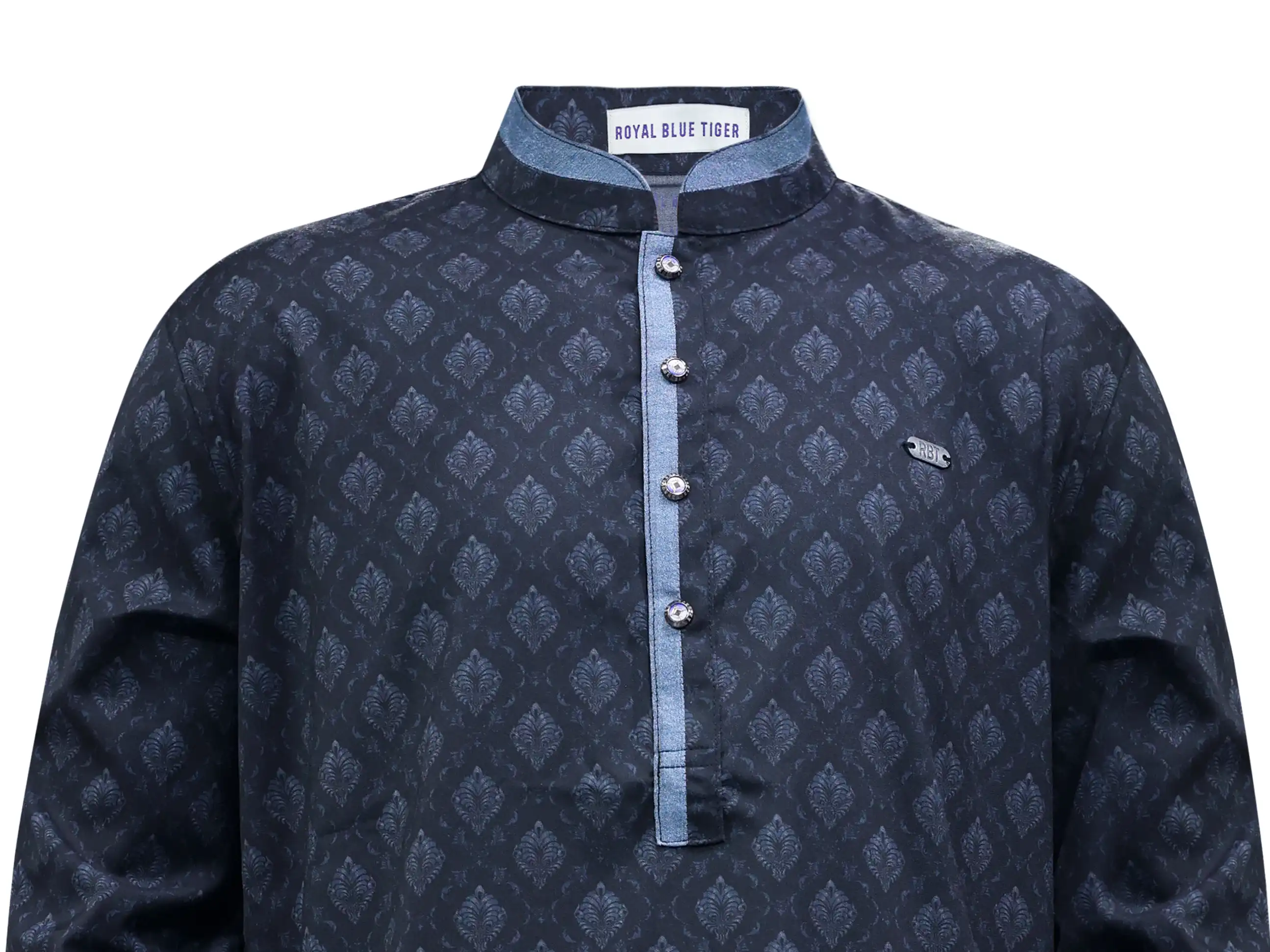 CHINA OXFORD BLUE PANJABI image 2
